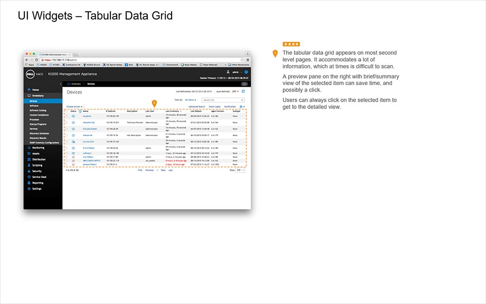 Tabular data grid